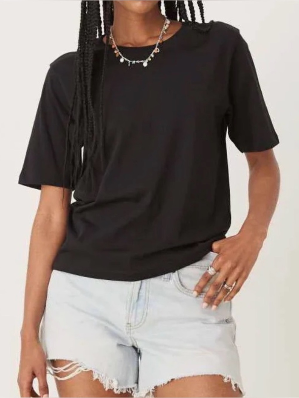 Women’s JDY Black Crewneck Short Sleeve Top